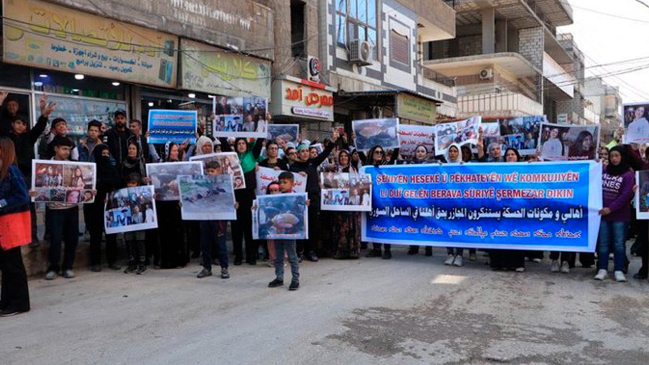 Suriye'de Alevilere yönelik katliam Rojava'da protesto edildi