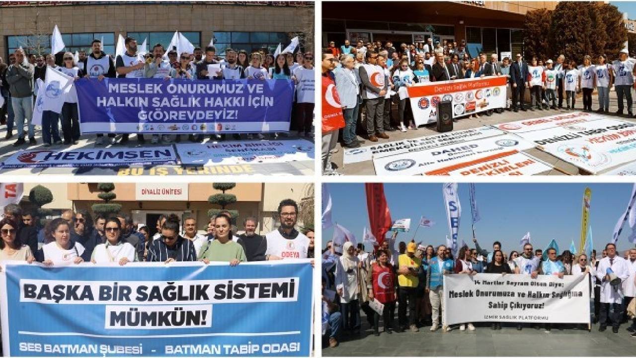 Sağlık emekçileri birçok kentte greve gitti