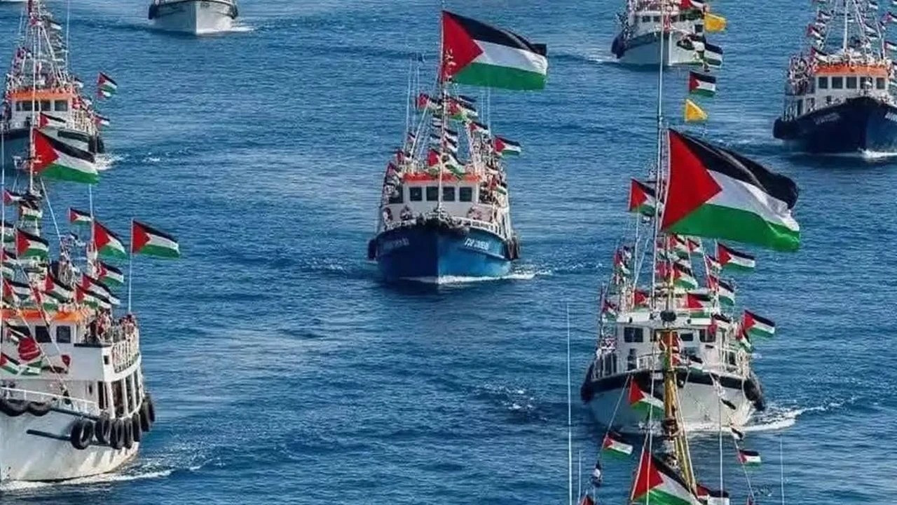 16 ülkeden çağrı Gazze'ye yardım götüren Sumud Filosu için çağrı