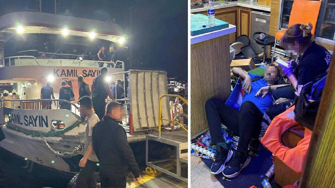 Yolcu motoru ile boğazdan geçen kuru yük gemisi çarpıştı