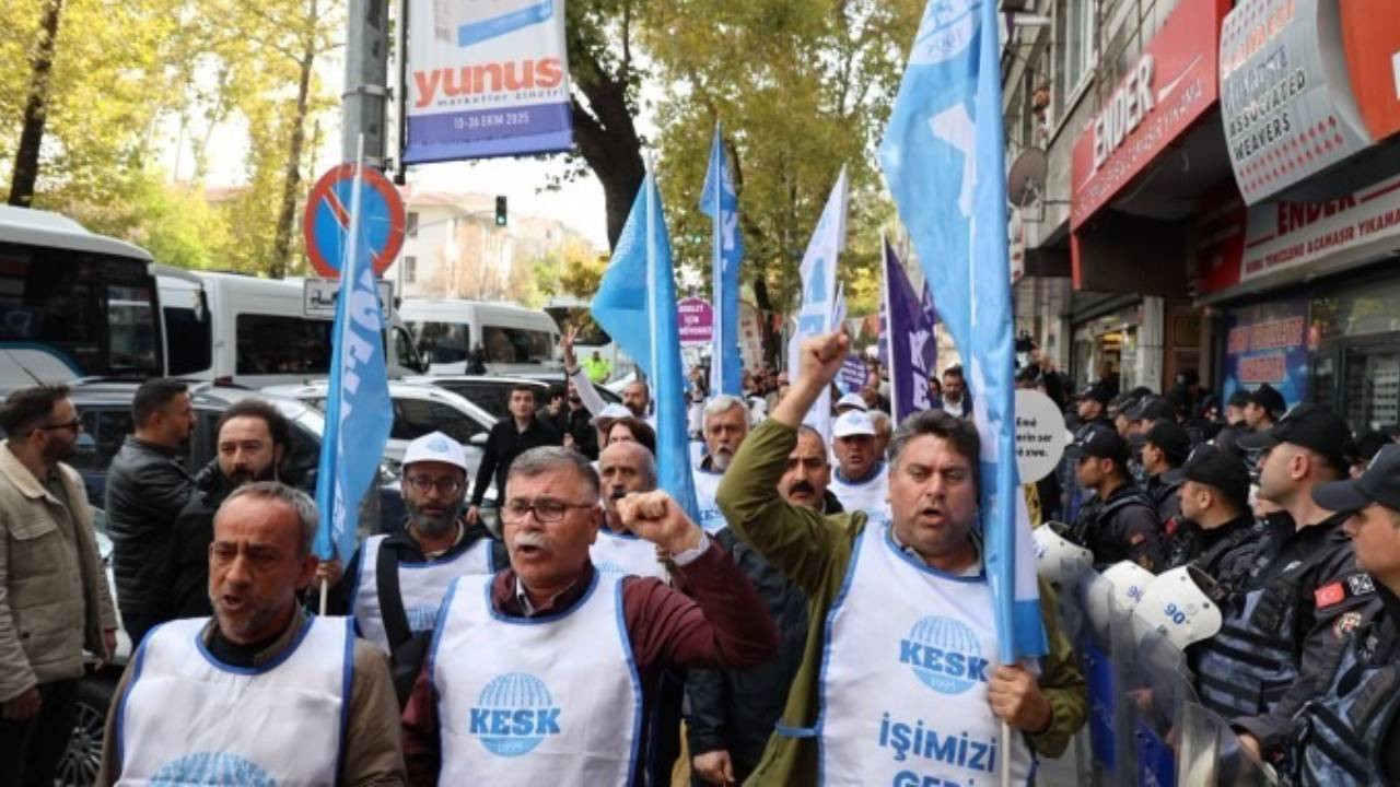 KHK'lere karşı yürüyen KESK'liler Ankara'da ablukaya alındı