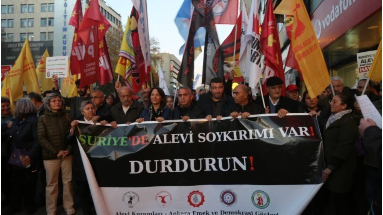 Ankara Emek ve Demokrasi Güçleri Suriye’deki Alevi katliamı protesto edildi