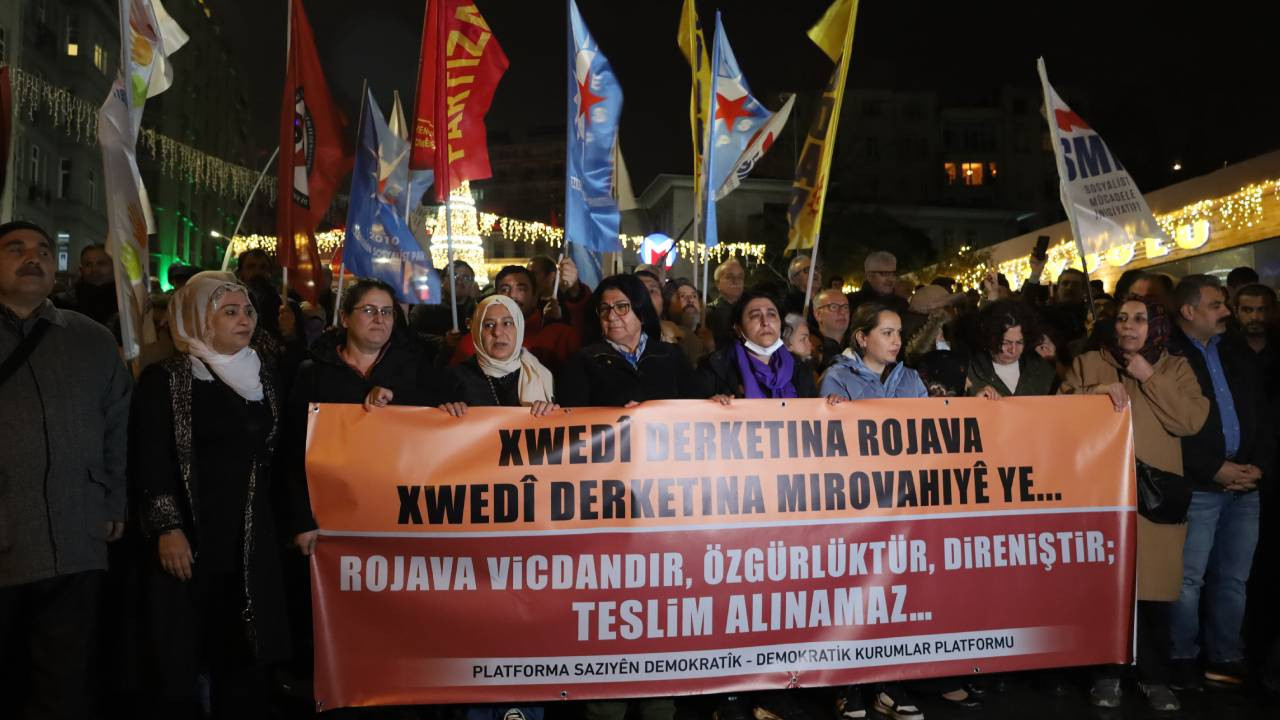 İstanbul'da Halep protestosu: Rojava vicdandır