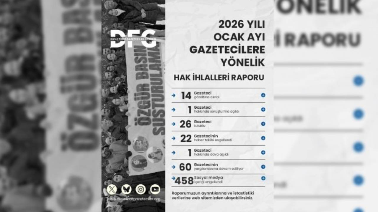 DFG'den Ocak ayı raporu: 14 gazeteci gözaltına alındı, 1 gazeteci tutuklandı