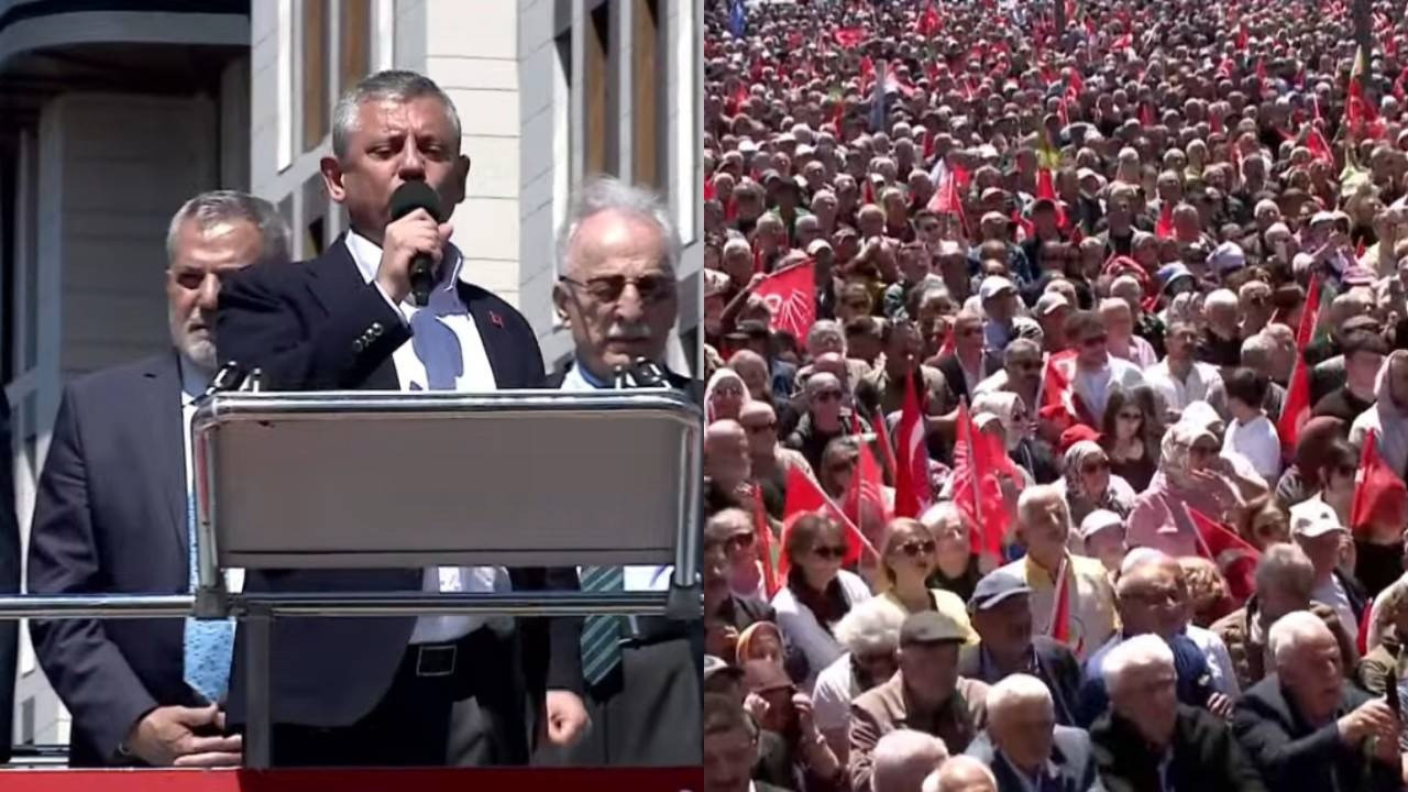Özgür Özel Rize mitinginde konuşuyor