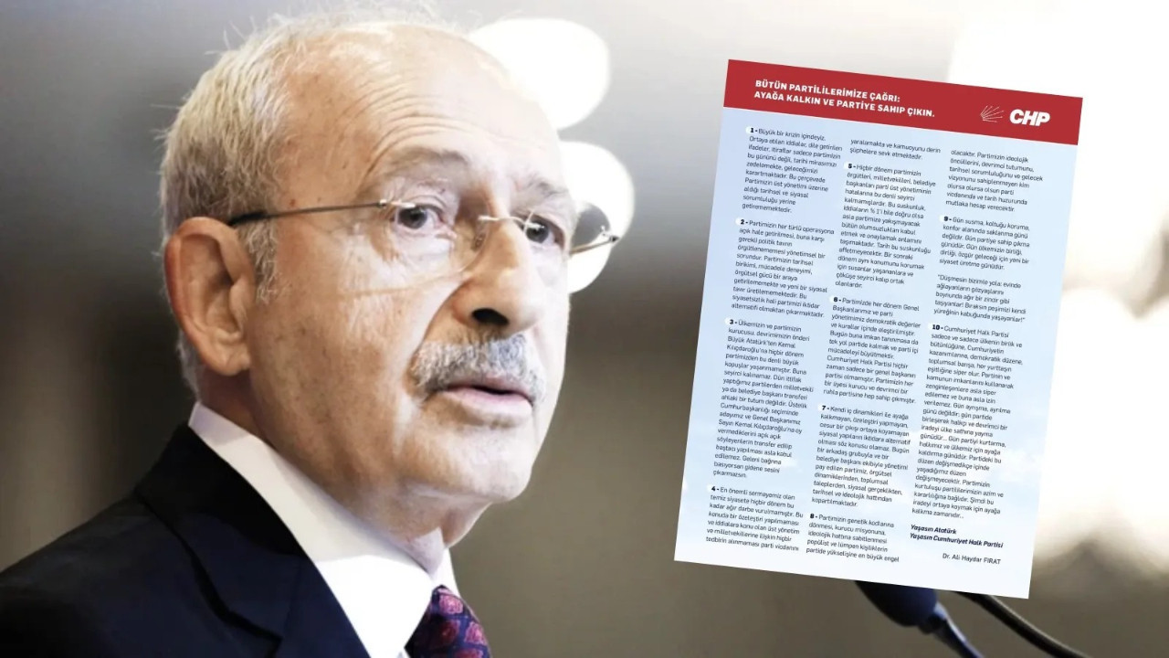 Kılıçdaroğlu'na yakın isimlerden 10 maddelik manifesto