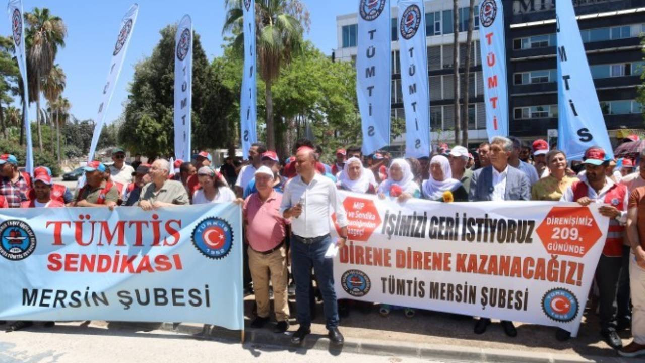 Mersin Limanı'nda direniş 209'uncu gününde