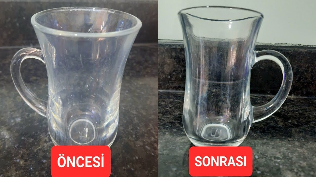 Kireçlenen bardaklar için pratik temizlik