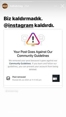 Instagram, Elmalı davası paylaşımlarını kaldırdı - Resim : 1