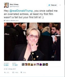 Merly Streep'ten Trump'a: Başarısız olan sensin - Resim : 1