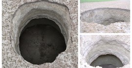 Konya'da 25 metre derinliğinde obruk oluştu