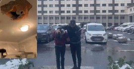 İstanbul'da bir erkek tavanı delip eve girdi, anne ve kızına saldırdı