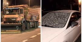 İstanbul'da araçların camları buz tuttu; ekipler yolları tuzladı