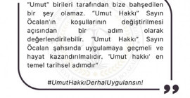 ÖHD’den 'Umut Hakkı uygulansın' çağrısı