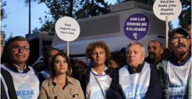 KESK'lilerden polis ablukasında açıklama: İşimizi geri alacağız