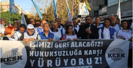 KESK’lilerin yürüyüşü sona erdi: Mücadele sürecek