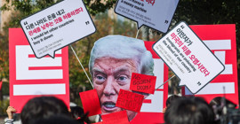 Trump, Güney Kore'de protestolarla karşılandı: Ülkene dön