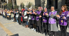25 Kasım eylemleri | Van'da kadın cinayetlerine karşı insan zinciri
