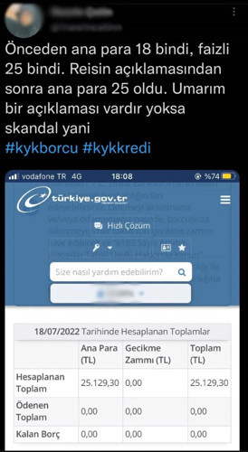 Erdoğan'ın açıklaması sonrası KYK borçlarında 'faizler ana paraya eklendi' iddiası - Resim : 1