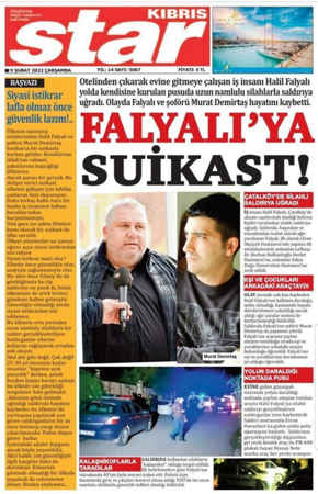 Kuzey Kıbrıs gazetelerindeki iki başlık: 'Hain pusu' ve 'Ülke kör karanlıkta' - Resim : 13