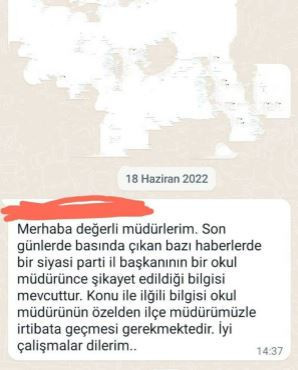 İlçe milli eğitim müdürlüğü, MHP’li Kayaalp’i şikayet eden okul müdürünün bildirilmesini istedi - Resim : 1