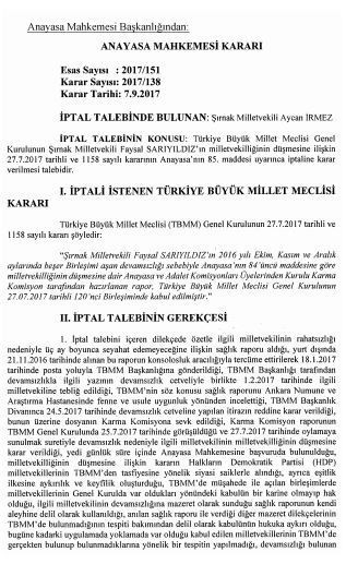 Sarıyıldız ve Öztürk kararı resmi gazetede - Resim : 1