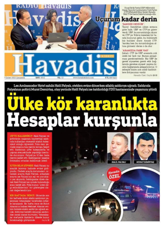Kuzey Kıbrıs gazetelerindeki iki başlık: 'Hain pusu' ve 'Ülke kör karanlıkta' - Resim : 8