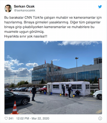 CNN Türk'ten 'koronavirüs' uygulaması: Muhabir ve kameramanların binaya girişi engellendi - Resim : 2
