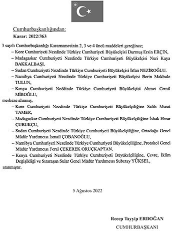 Resmi Gazete'de yayımlandı: Birçok büyükelçinin görev yeri değişti - Resim : 2