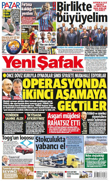 Yeni Şafak'a göre TÜSİAD ve CHP 'ekonomik operasyonda 2. aşamaya geçti' - Resim : 1