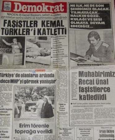 1975-80 iç savaşının kroniği olarak Demokrat gazetesi - Resim : 1