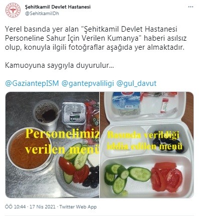 Yetersiz kumanya dağıttığı söylenen hastane 'yeterli' kumanyasıyla şaşırttı - Resim : 1