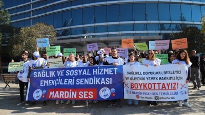 Mardin'de sağlıkçılardan yemek boykotu