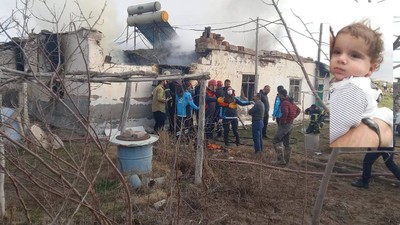 Tek katlı evde çıkan yangında 3 yaşındaki bebek öldü
