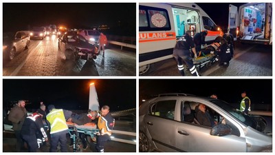 Yaralılara müdahale eden sağlıkçılara otomobil çarptı: 2’si sağlıkçı 10 yaralı