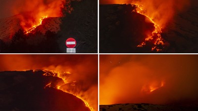 Etna Yanardağı'nda yeniden lav akışı meydana geldi