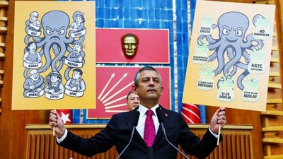 Özgür Özel'den Erdoğan'a şemalı 'ahtapot' yanıtı