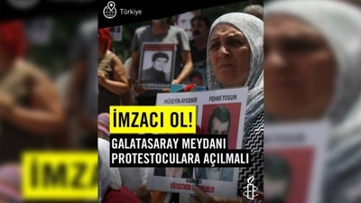 Af Örgütü Galatasaray Meydanı için kampanya başlattı