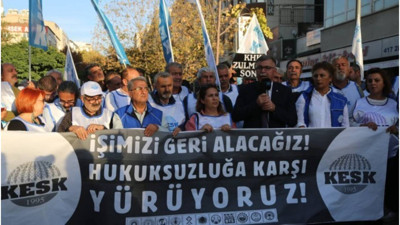 KESK’lilerin yürüyüşü sona erdi: Mücadele sürecek