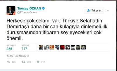 'Demirtaş önemli şeyler söyleyecek' - Resim : 1