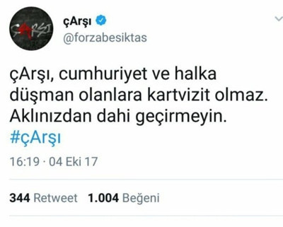 Çarşı, Sedat Peker’e yanıt tweet’ini sildi - Resim : 1