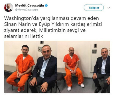 Çavuşoğlu protestoculara saldıranları ziyaret etti - Resim : 1