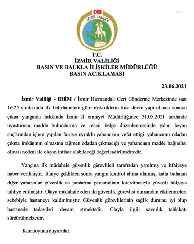 Suriyeli sığınmacı, İzmir'de bulunan Geri Gönderme Merkezi'nde çıkan yangında yaşamını yitirdi - Resim : 1
