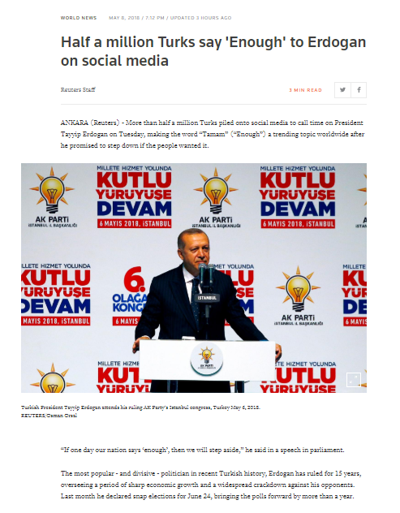 Reuters: Yarım milyon kişi Twitter'dan Erdoğan'a 'tamam' dedi - Resim : 1