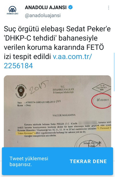 Anadolu Ajansı Sedat Peker haberine güncelleme yaptı, belgeleri sildi - Resim : 1