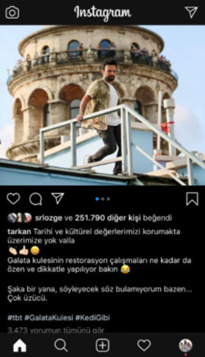 Tarkan'ın Galata tepkisi: Tarihi ve kültürel değerlerimizi korumakta üzerimize yok valla - Resim : 1