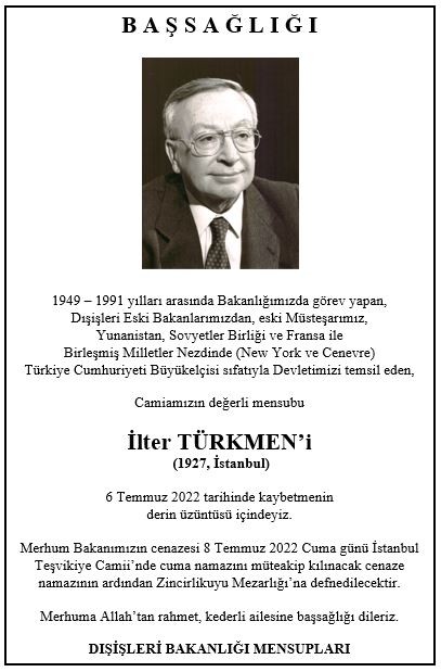 Eski Dışişleri Bakanı İlter Türkmen vefat etti - Resim : 1