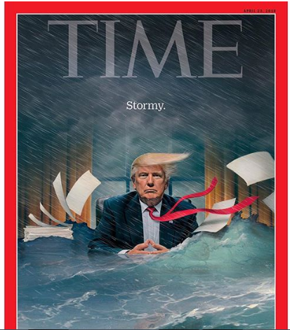 Trump TIME'ın kapağında 'boğuluyor' - Resim : 1