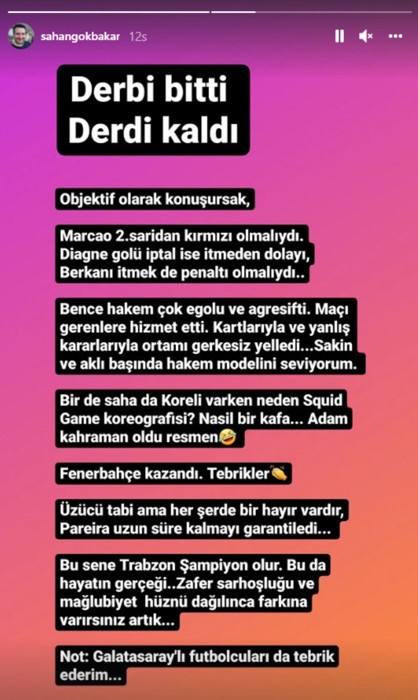 Galatasaraylı Gökbakar ve Fenerbahçeli Demirel'den 'Squid Game' koreografisine eleştiri - Resim : 1