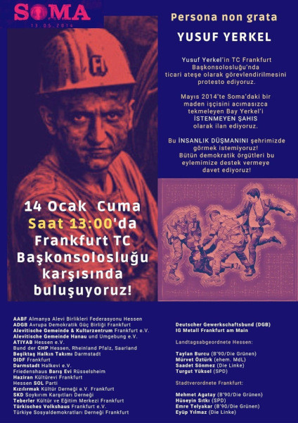 'Tekmeci' Yusuf Yerkel için Frankfurt'ta 'istenmeyen adam' eylemi yapılacak - Resim : 1